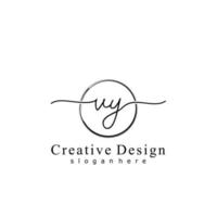 Initial VY handwriting logo with circle hand drawn template vector