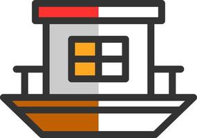 Houseboat Vector Icon Design