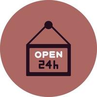 Open Shop 24 Hours Vector Icon