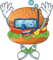 A cartoon character of hamburger vector