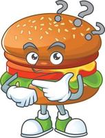 un dibujos animados personaje de hamburguesa vector