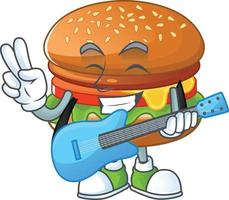 un dibujos animados personaje de hamburguesa vector