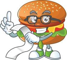 un dibujos animados personaje de hamburguesa vector