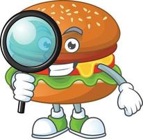 un dibujos animados personaje de hamburguesa vector