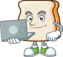 A cartoon character of slice of bread vector