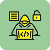 diseño de icono de vector de hacker de código