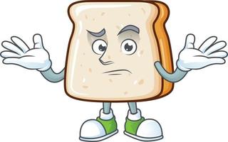un dibujos animados personaje de rebanada de un pan vector