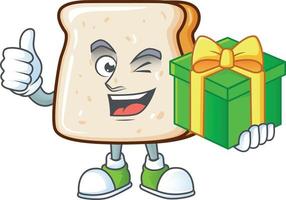 A cartoon character of slice of bread vector