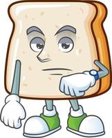 A cartoon character of slice of bread vector