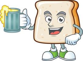 A cartoon character of slice of bread vector