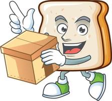 A cartoon character of slice of bread vector