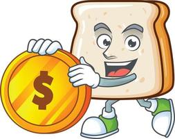 A cartoon character of slice of bread vector