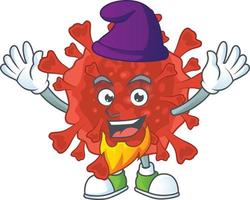 A cartoon character of red corona virus vector