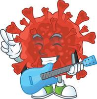 A cartoon character of red corona virus vector