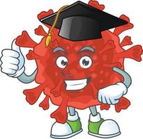 A cartoon character of red corona virus vector