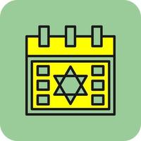 Hebrew Calendar Vector Icon Design