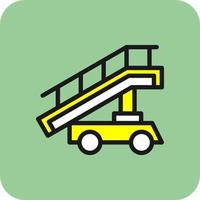 Airplane Stairs Vector Icon Design