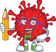 un dibujos animados personaje de peligroso coronavirus vector