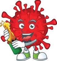 A cartoon character of dangerous coronaviruses vector