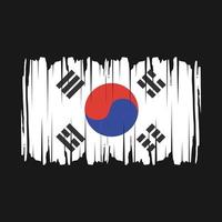 South Korea Flag Brush Vector Illustration