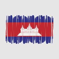 Ilustración de vector de pincel de bandera de camboya