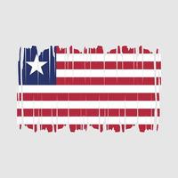 Liberia Flag Brush Vector Illustration