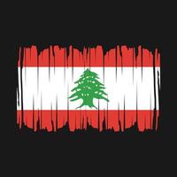 Lebanon Flag Brush Vector Illustration