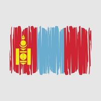 Mongolia Flag Brush Vector Illustration