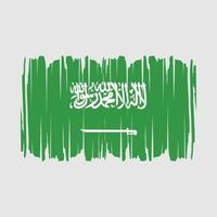 Ilustración de vector de pincel de bandera de arabia saudita