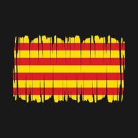 Catalonia Flag Brush Vector Illustration