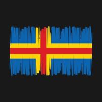 Aland Islands Flag Brush Vector