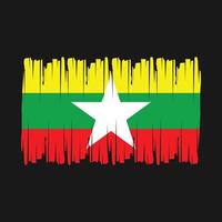 vector de pincel de bandera de myanmar