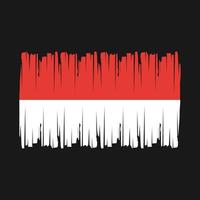 vector de pincel de bandera de indonesia