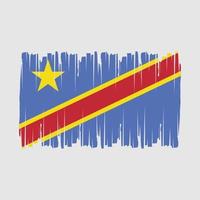 Republic Congo Flag Brush Vector