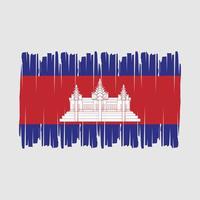 vector de pincel de bandera de camboya