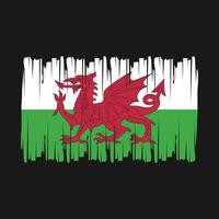 Wales Flag Brush Vector