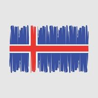 Iceland Flag Brush Vector