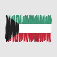 vector de pincel de bandera de kuwait