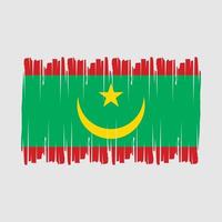 vector de pincel de bandera de mauritania