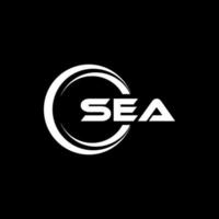 diseño del logotipo de la letra del mar en la ilustración. logotipo vectorial, diseños de caligrafía para logotipo, afiche, invitación, etc. vector