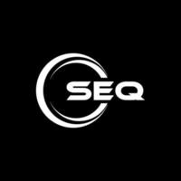 SEQ letter logo design in illustration. Vector logo, calligraphy designs for logo, Poster, Invitation, etc.