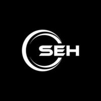 SEH letter logo design in illustration. Vector logo, calligraphy designs for logo, Poster, Invitation, etc.