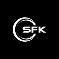 diseño del logotipo de la letra sfk en la ilustración. logotipo vectorial, diseños de caligrafía para logotipo, afiche, invitación, etc. vector