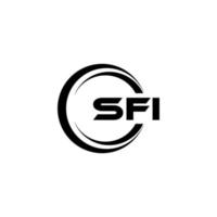 diseño de logotipo de letra sfi en ilustración. logotipo vectorial, diseños de caligrafía para logotipo, afiche, invitación, etc. vector