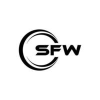 diseño de logotipo de letra sfw en ilustración. logotipo vectorial, diseños de caligrafía para logotipo, afiche, invitación, etc. vector