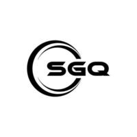 sgq letra logo diseño en ilustración. vector logo, caligrafía diseños para logo, póster, invitación, etc.
