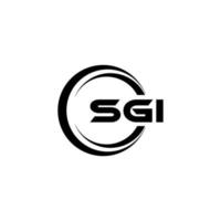 diseño de logotipo de letra sgi en ilustración. logotipo vectorial, diseños de caligrafía para logotipo, afiche, invitación, etc. vector