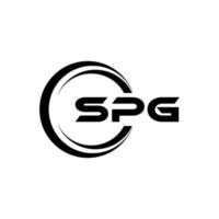 diseño de logotipo de letra spg en la ilustración. logotipo vectorial, diseños de caligrafía para logotipo, afiche, invitación, etc. vector