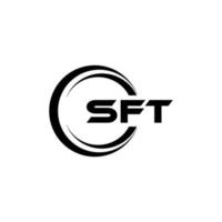 SFT letter logo design in illustration. Vector logo, calligraphy designs for logo, Poster, Invitation, etc.