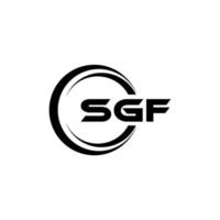 diseño de logotipo de letra sgf en ilustración. logotipo vectorial, diseños de caligrafía para logotipo, afiche, invitación, etc. vector